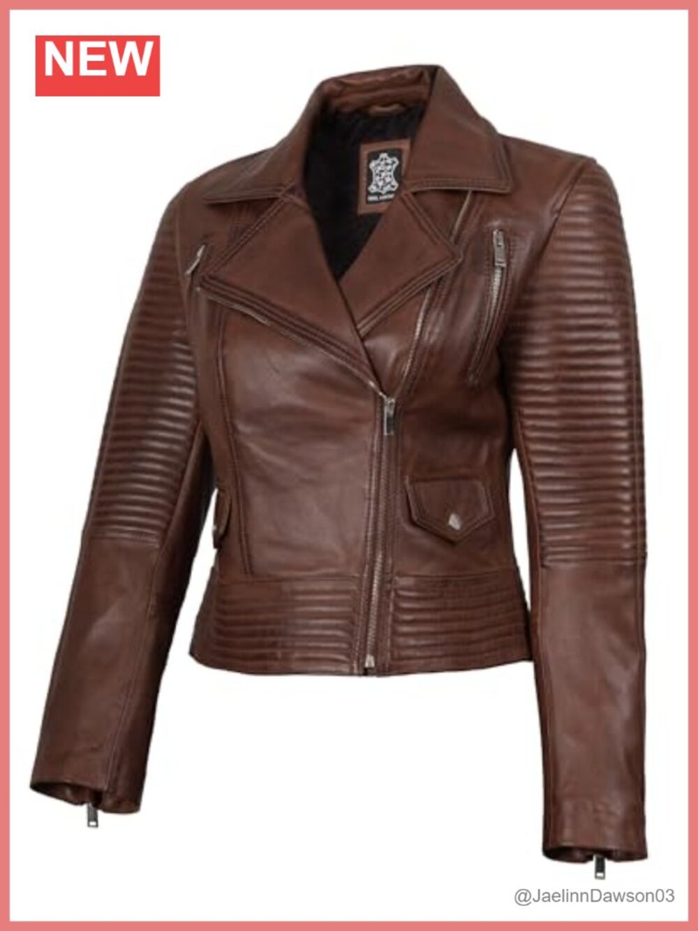 Decrum Asymmetrical Real Lambskin Leather Jacket Women